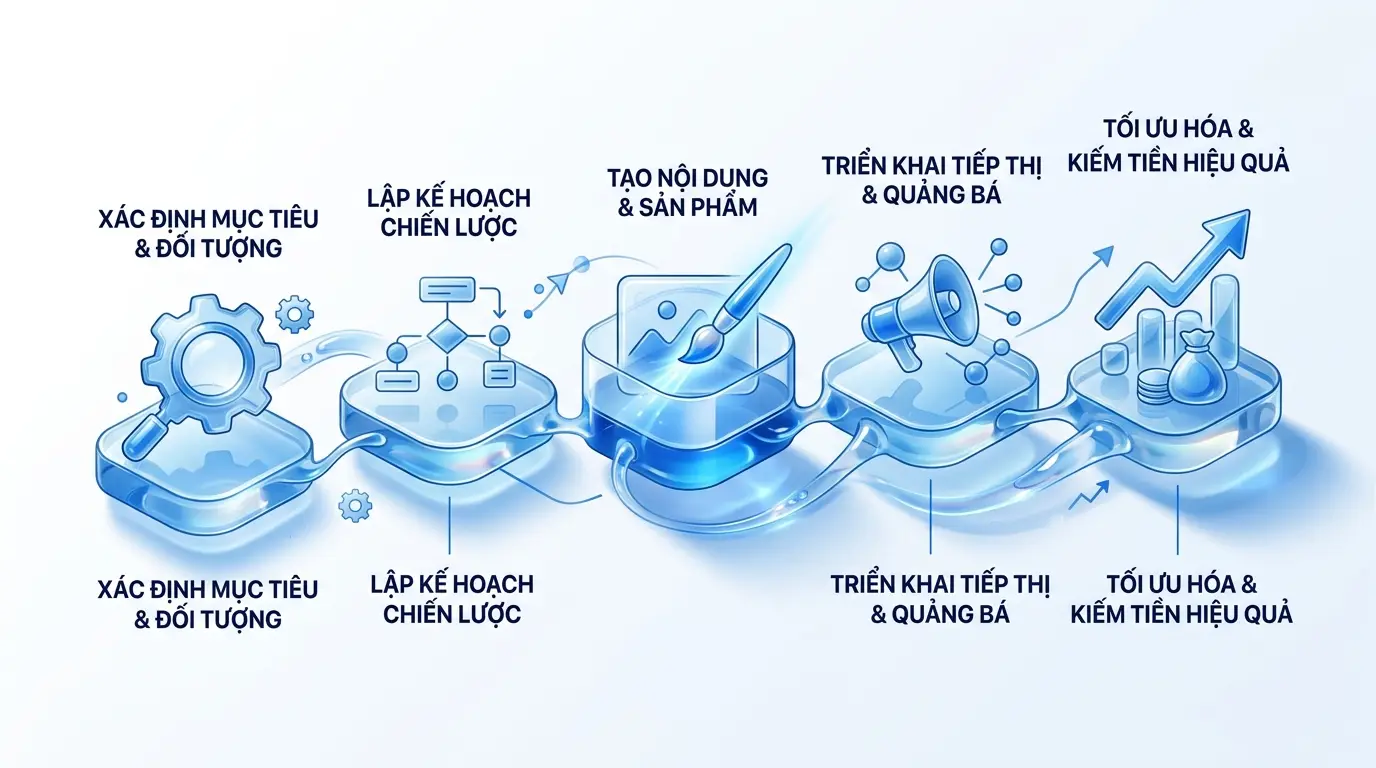 Mô hình các bước triển khai chiến dịch kiếm tiền hiệu quả