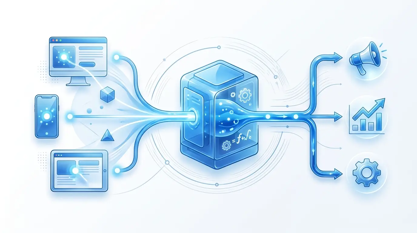 Mô phỏng luồng dữ liệu Server-side Tracking trong Marketing performance