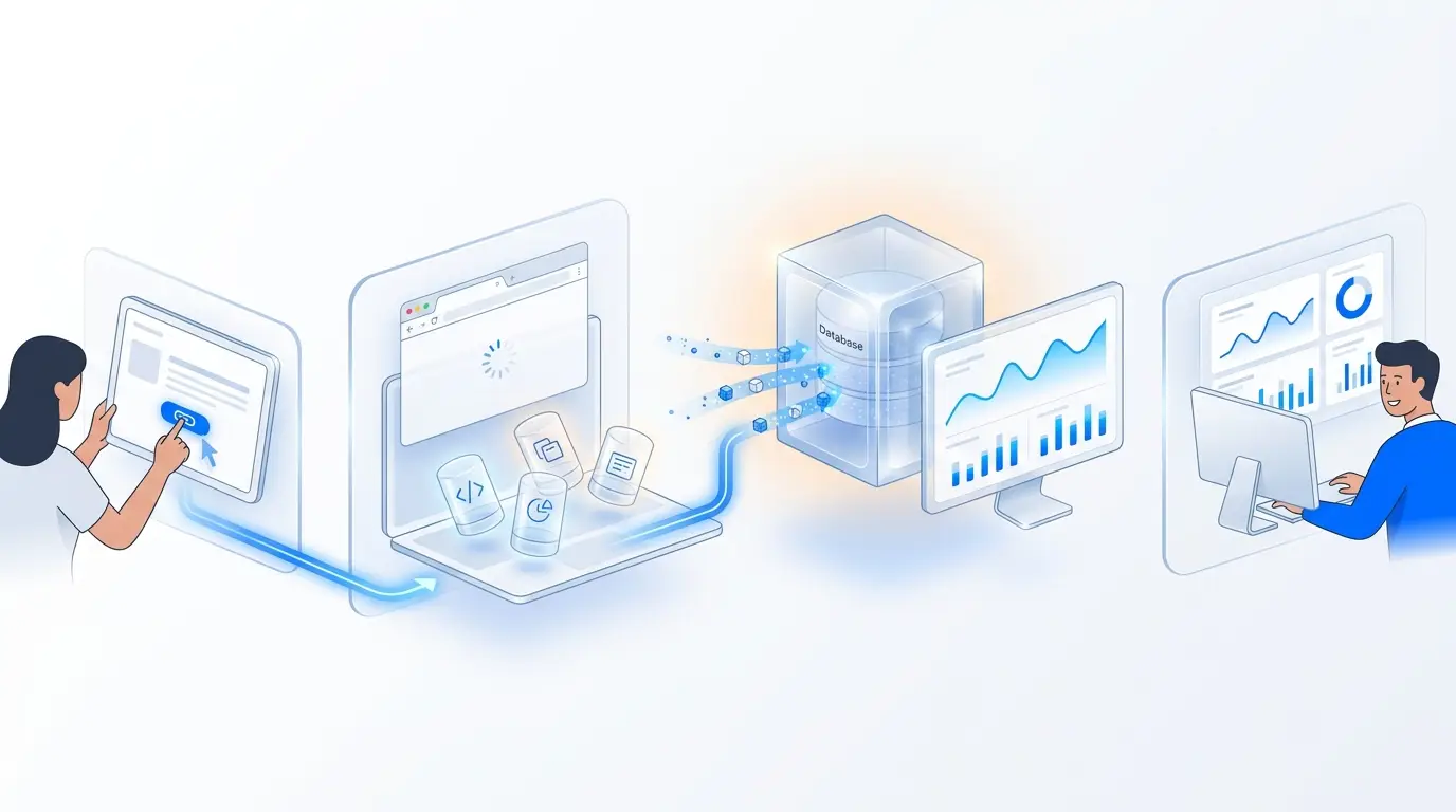 Sơ đồ hoạt động của UTM tracking khi người dùng click vào liên kết đăng lên website